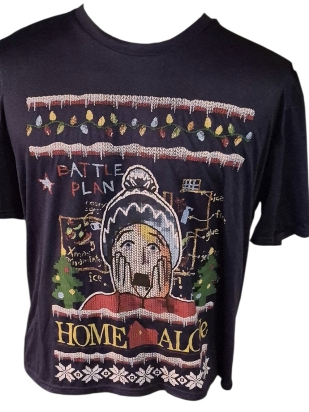 Home Alone Christmas Ugly Sweater T-Shirt Unisex Size Large